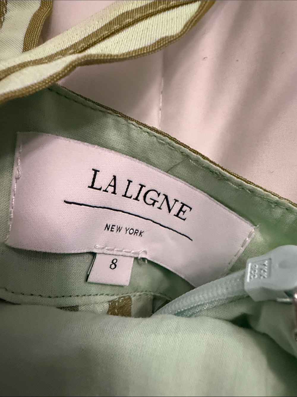 La Ligne Olive and mint green Striped Maxi Dress - Picture 4 of 4